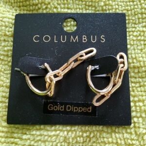 Columbus Gold Dipped Chain Earrings